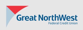 Logo of Great NorthWest Federal Credit Union. The design includes a geometric shape with a red and light blue segment on the left and the text "Great NorthWest" in bold blue letters, with "Federal Credit Union" written below in a smaller font.