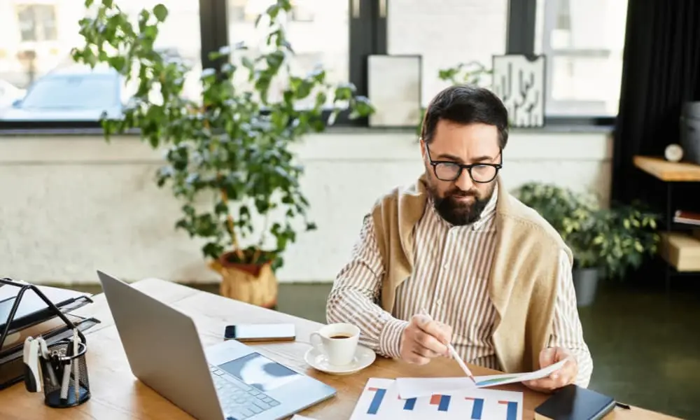 A small business owner doing I.T. budgeting.