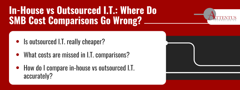 I.T. Outsourcing in Seattle: Cheaper Than Hiring In-House?
Key Takeaways:
Is outsourced I.T. really cheaper?
What costs are missed in I.T. comparisons?
How do I compare in-house vs outsourced I.T. accurately?