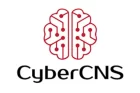 The image displays the CyberCNS logo, featuring a stylized red brain illustration with circuit-like lines and nodes, symbolizing technology and cybersecurity. Below the brain graphic, the text "CyberCNS" is written in a modern, black font.