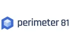Logo of Perimeter 81 featuring a blue hexagon with a white cube inside, positioned to the left of the company name "perimeter 81" in dark blue lowercase letters.